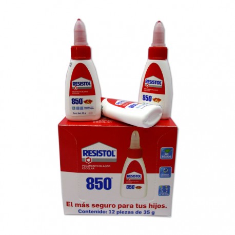 PEGAMENTO LIQUIDO BLANCO ESCOLAR RESISTOL 850 35 GRAMOS