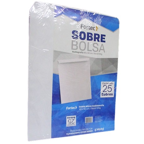 SOBRE BOLSA SOLAPA ENGOMADA BLANCO RADIOGRAFIA