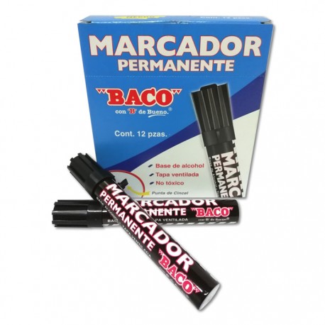 MARCADOR PERMANENTE NEGRO BACO