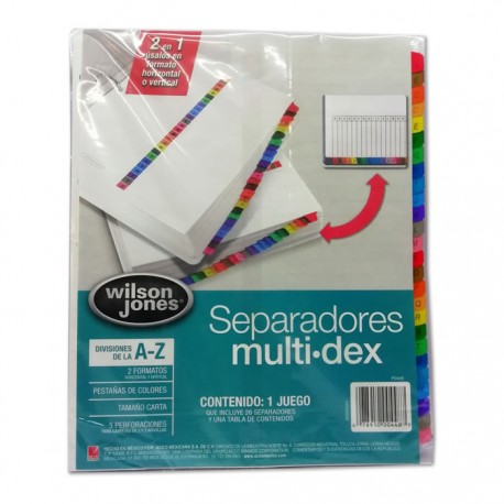 SEPARADORES WILSON JONES MULTIDEX ALFABETICO A-Z