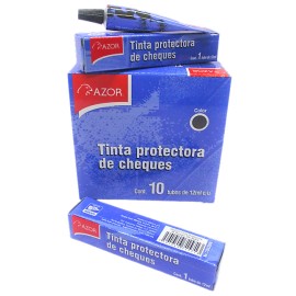 TINTA PARA CHEQUES 12 ML NEGRO AZOR