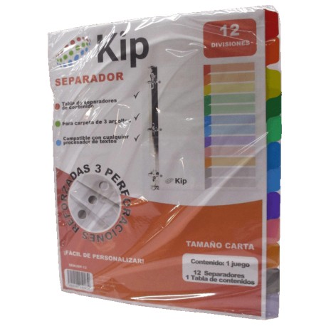SEPARARDOR CARTA KIP 12 DIVISIONES SIN NUMERO