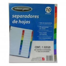 SEPARADORES WILSON JONES 10 DIVISIONES