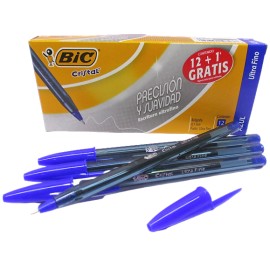 BOLIGRAFO BIC CRISTAL AZUL ULTRAFINO