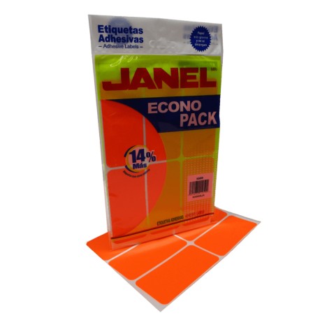 ETIQUETA NARANJA JANEL No 25 MEDIDA 50MM X 100MM ECONO PACK E065010216