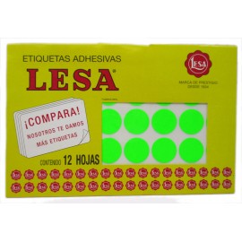 ETIQUETAS FLUORESCENTES VERDE LESA