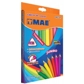 LAPICES DE COLORES JUMBO TRIANGULAR MAE CON 12 COLORES