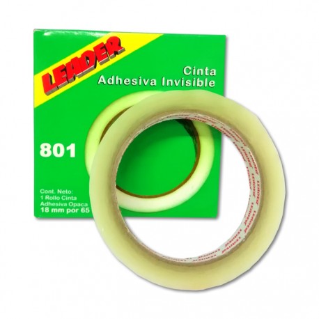 CINTA ADHESIVA INVISIBLE LEADER MODELO 801 18 MM X 65 MTS