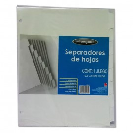 SEPARADORES WILSON JONES 8 DIVISIONES BLANCOS