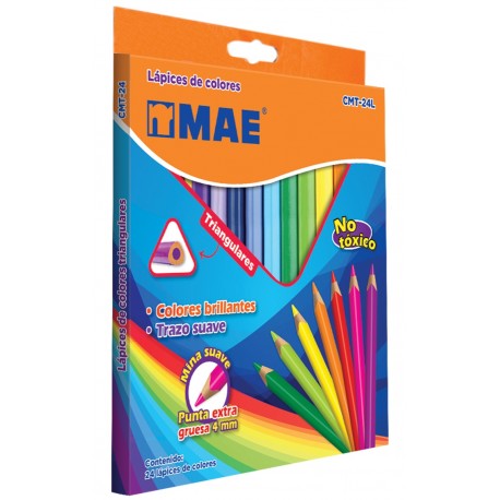 LAPICES DE COLORES TRIANGULAR MAE CON 24 COLORES