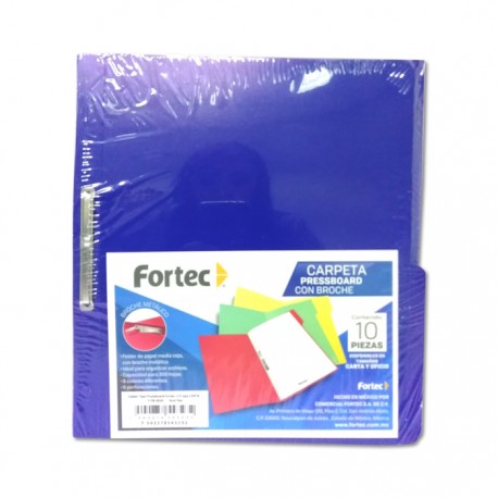 FOLDER CON BROCHE 8 CMS TAMAÑO CARTA AZUL REY