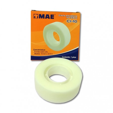 CINTA ADHESIVA INVISIBLE MAE 18 MM X 33 MTS