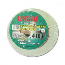 CINTA ADHESIVA DOBLE CARA LEADER MODELO 4101 24 MM X 33 MTS