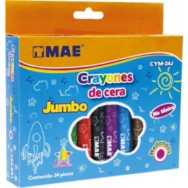 CRAYON JUMBO ESCOLAR CON 24 PIEZAS MAE