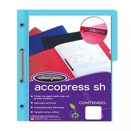 FOLDER CON BROCHE 8 CMS TAMAÑO CARTA AZUL CLARO