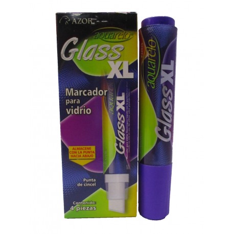 MARCADOR PARA VIDRIO AQUARELO GLASS XL DE AZOR COLOR VIOLETA