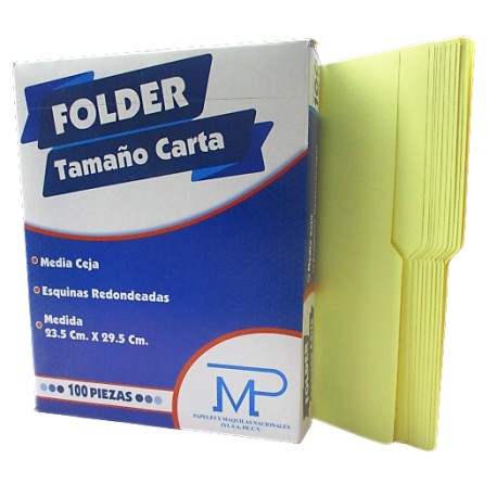 FOLDER TAMAÑO CARTA COLOR AMARILLO