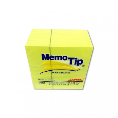 NOTAS ADHESIVAS MEMO TIP MINI CUBO AMARILLO