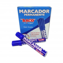 MARCADOR PERMANENTE AZUL BACO