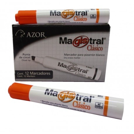 MARCADOR PARA PIZARRON MAGISTRAL CLASICO NARANJA