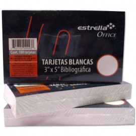 TARJETA BLANCA ESTRELLA 3 X 5