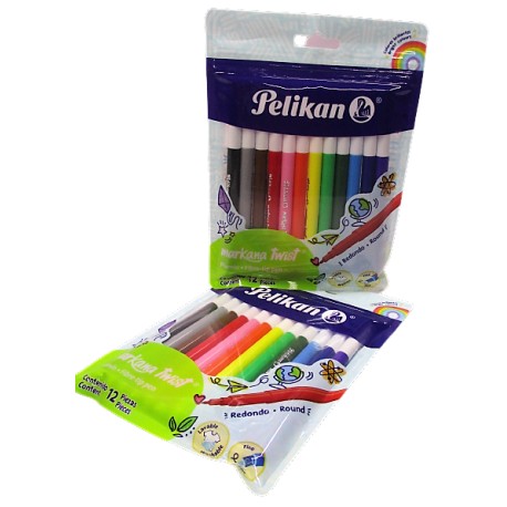 PLUMONES MARKANA CON 12 COLORES PELIKAN