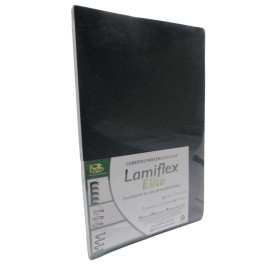 CUBIERTA PLASTICA PARA ENGARGOLAR LAMIFLEX LISA COLOR NEGRO TAMAÑO OFICIO CON 50 PIEZAS BOFLEX