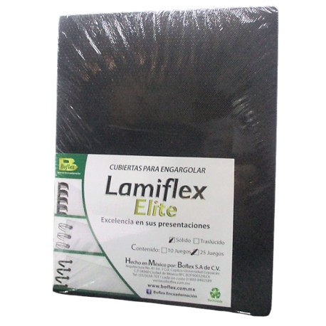 CUBIERTA PLASTICA LAMIFLEX NEGRA CON 50 PIEZAS