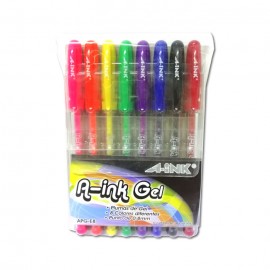 BOLIGRAFOS DE GEL A-INK CON 8 COLORES