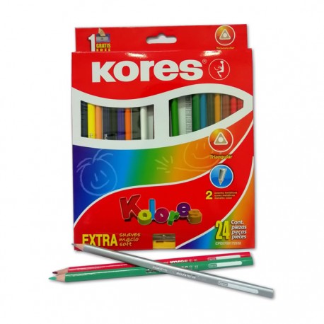 LAPICES DE COLORES TRIANGULAR KORES CON 24 COLORES