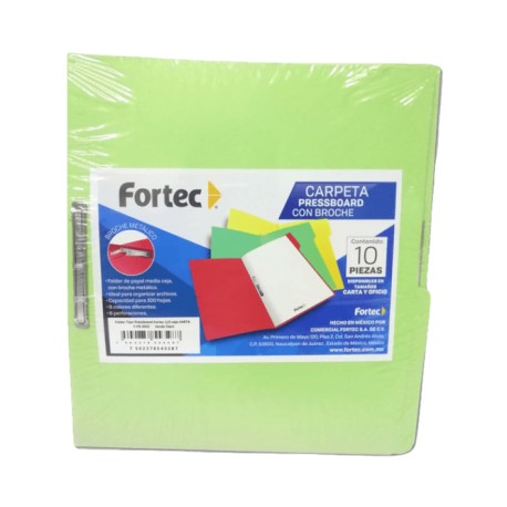 FOLDER CON BROCHE 8 CMS TAMAÑO CARTA VERDE CLARO