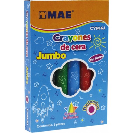 CRAYON JUMBO ESCOLAR CON 6 PIEZAS MAE