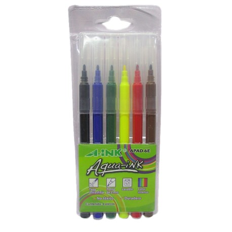 PLUMINES BASE AGUA 6 COLORES SURTIDOS A-INK