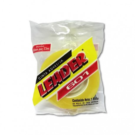 CINTA ADHESIVA TRANSPARENTE LEADER MODELO 601 18 MM X 33 MTS