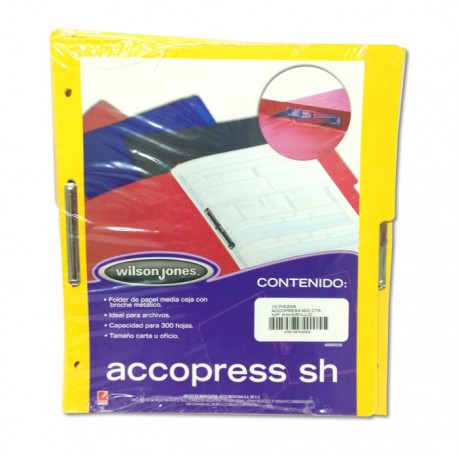 FOLDER CON BROCHE 8 CMS TAMAÑO CARTA AMARILLO