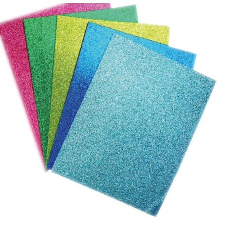 FOAMY TAMAÑO CARTA DIAMANTADO CON 5 COLORES NEON
