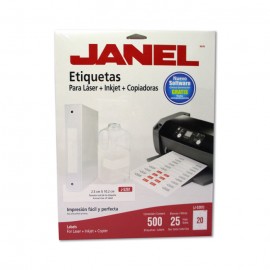 ETIQUETAS BLANCAS PARA LASER JANEL CON 25 HOJAS