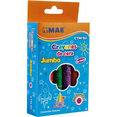 CRAYON JUMBO ESCOLAR CON 12 PIEZAS MAE