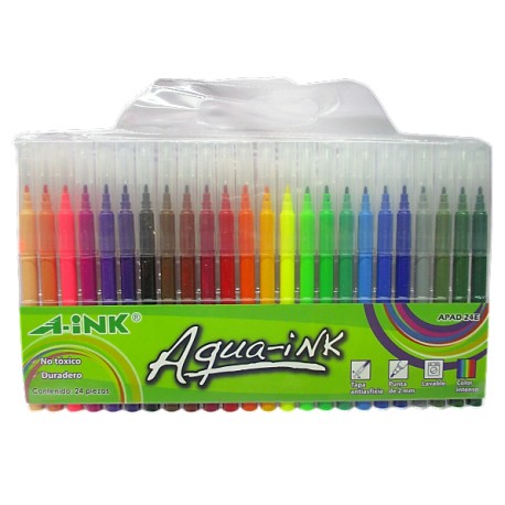 PLUMINES BASE AGUA 24 COLORES SURTIDOS A-INK