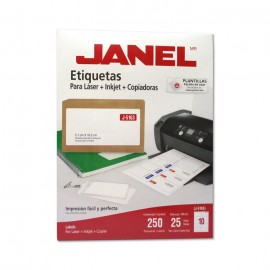 ETIQUETAS BLANCAS PARA LASER JANEL CON 25 HOJAS 1085163101