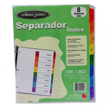 SEPARADORES WILSON JONES 8 DIVISIONES