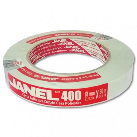 CINTA ADHESIVA DOBLE CARA JANEL 400 18 MM X 50 MTS