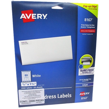 ETIQUETAS BLANCAS PARA LASER AVERY 1/2