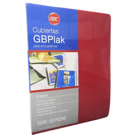 CUBIERTA PLASTICA CARTA GBPLAK ROJO CON 50 PIEZAS