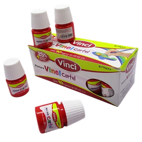 PINTURA VINCI 25ML COLOR ROJO