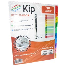 SEPARADOR KIP 10 DIVISIONES CON NUMERO