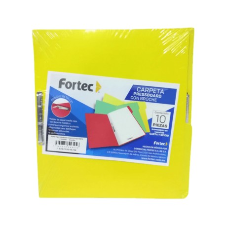 FOLDER CON BROCHE 8 CMS TAMAÑO CARTA AMARILLO