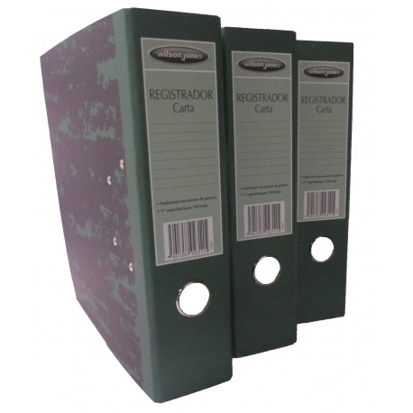 REGISTRADOR WILSON JONES TAMAÑO CARTA COLOR VERDE MARMOLEADO