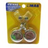 PORTA GAFETE TIPO YOYO MAE CROMADO BLISTER CON 2 PIEZAS