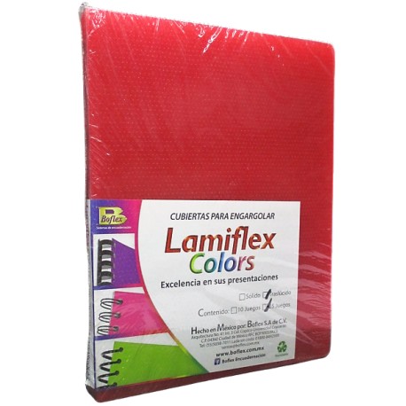 CUBIERTA PLASTICA LAMIFLEX TAMAÑO CARTA ROJO TRASLUCIDO